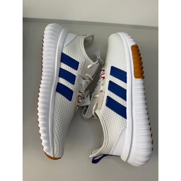 Adidas Kaptir 4.0 White Blue Gum Cloadfoam Running Sneakers JR8527 Mens 8 New - Picture 3 of 9